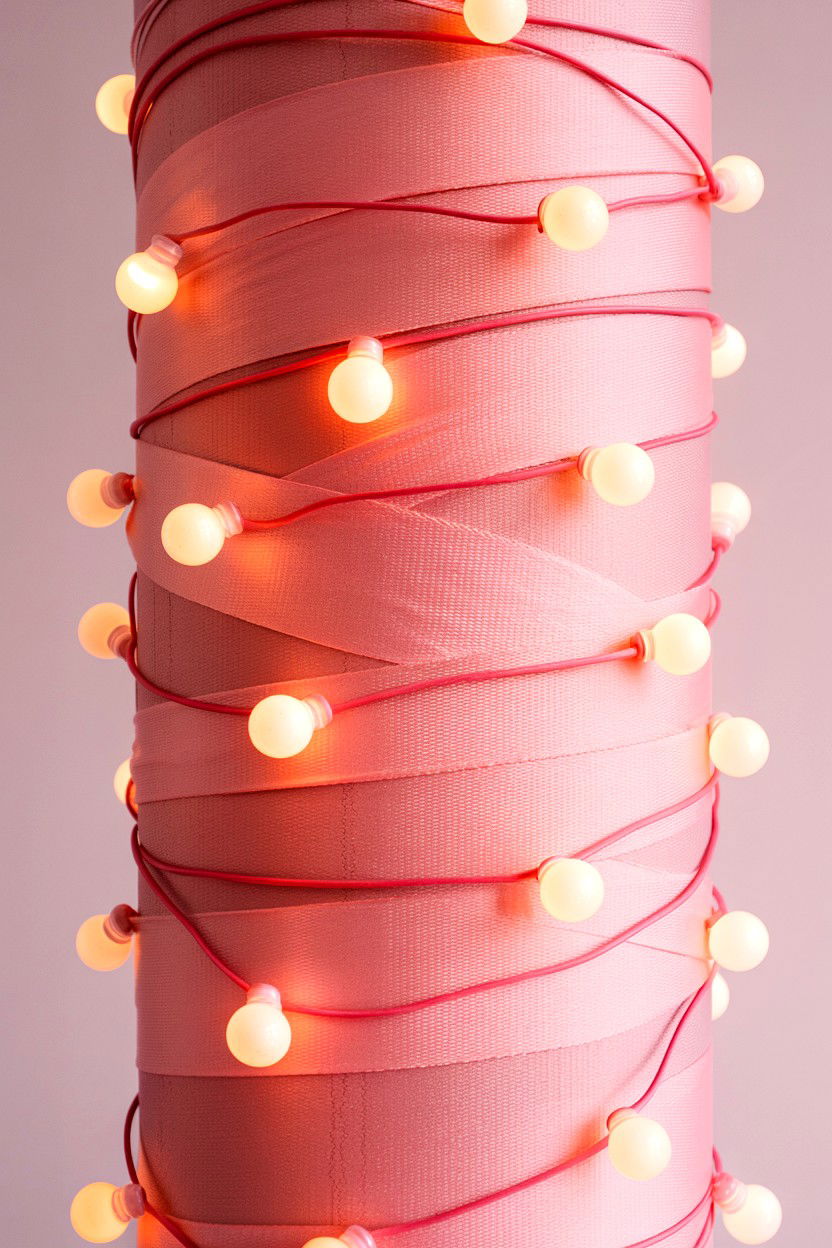 Pink Ribbon String Lights - 25 Valentine's Day Outdoor Lighting Ideas