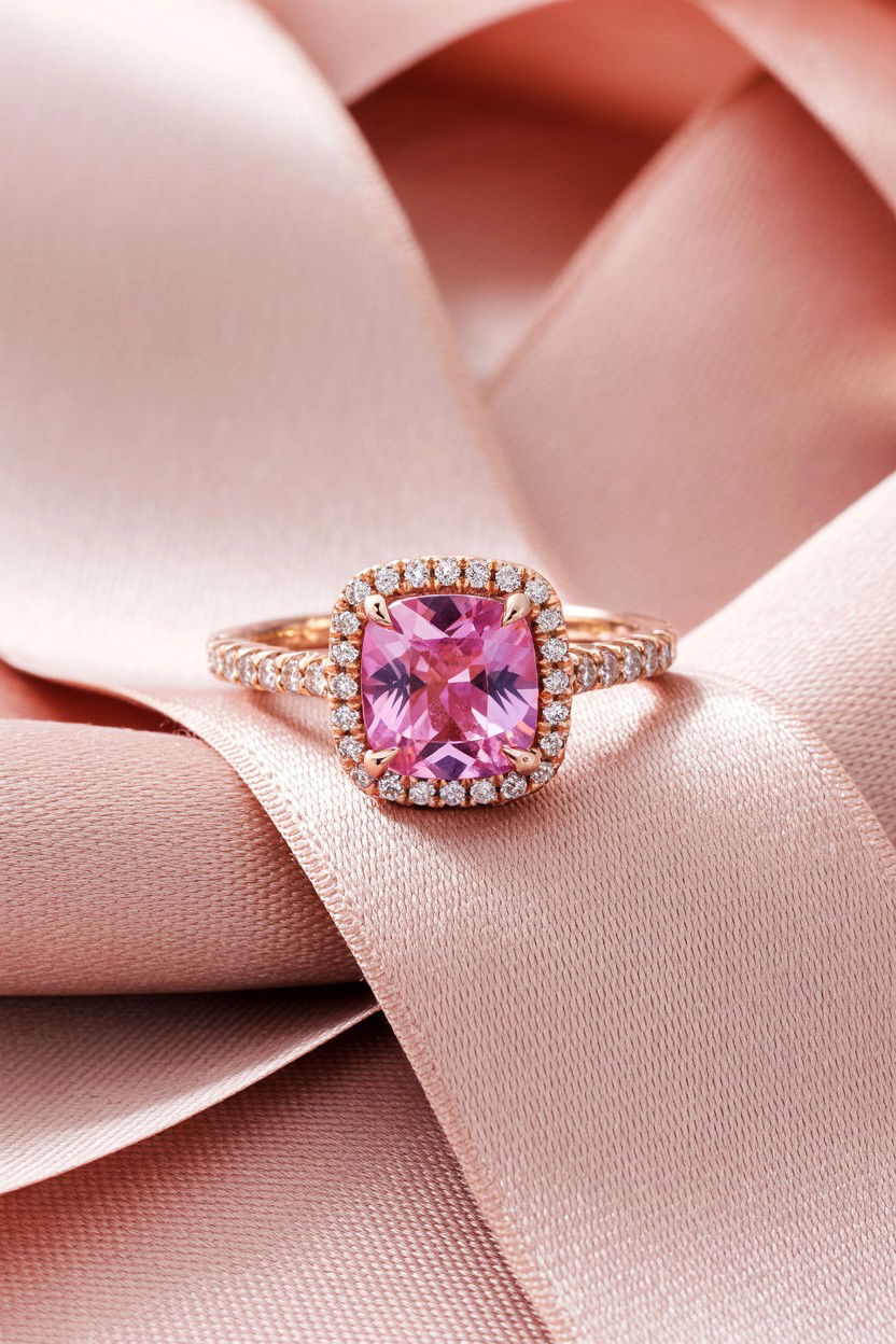 Pink Sapphire Engagement Ring - 25 Valentine's Day Ring Ideas
