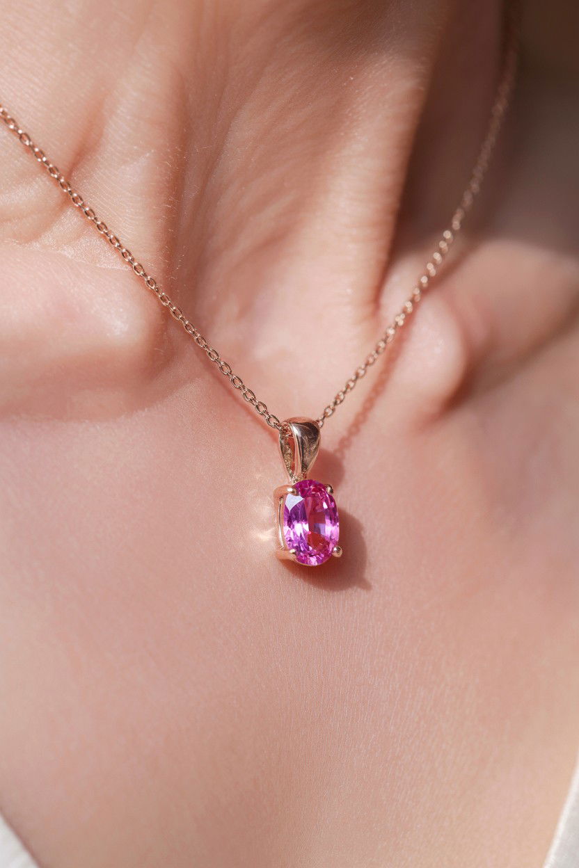 Pink Sapphire Pendant - 25 Valentine's Day Pendant Ideas