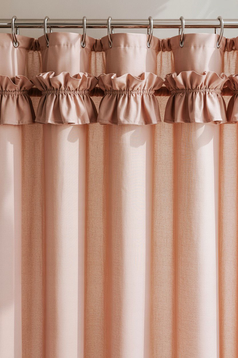 Pink Shower Curtain - 25 Valentine's Day Bathroom Decor Ideas
