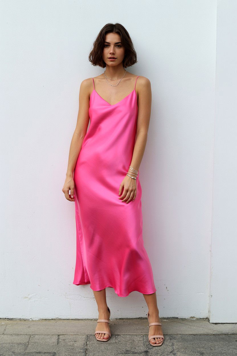 Pink Slip Dress - 25 Valentine's Day Outfit Ideas