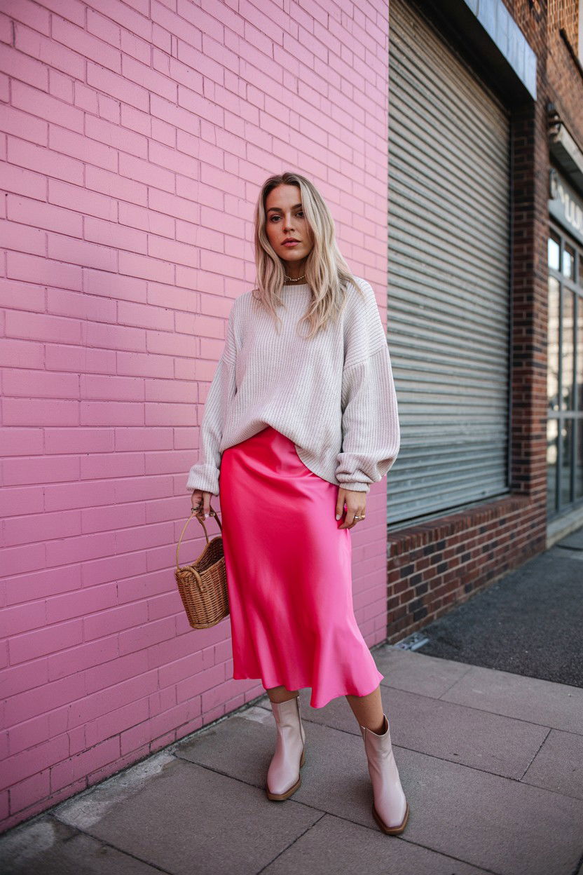 Pink Slip Skirt - 25 Valentine's Day Photo Outfit Ideas