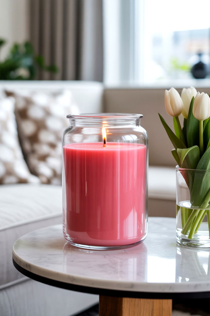 Pink Soy Wax Jar - 25 Valentine's Day Jar Candle Ideas