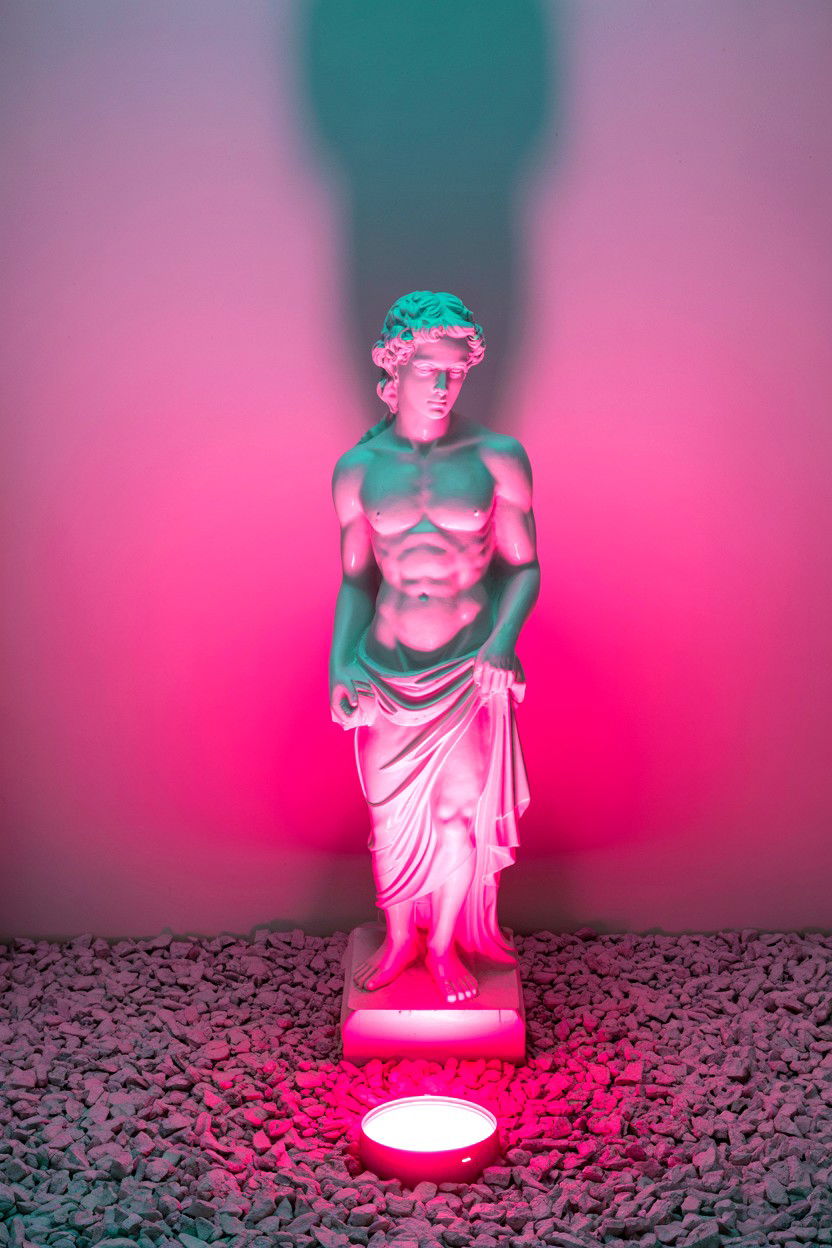 Pink Spotlight Garden Art - 25 Valentine's Day Outdoor Lighting Ideas