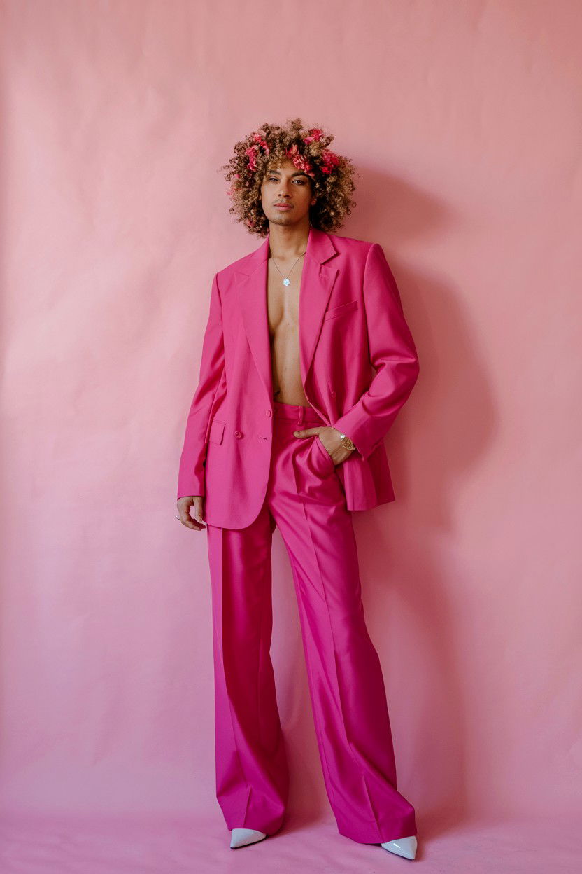 Pink Studio Backdrop - 25 Valentine's Day Photoshoot Ideas