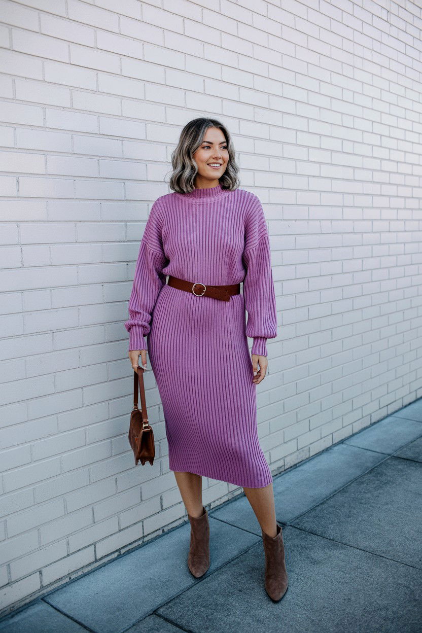 Pink Sweater Dress - 25 Valentine's Day Work Outfits