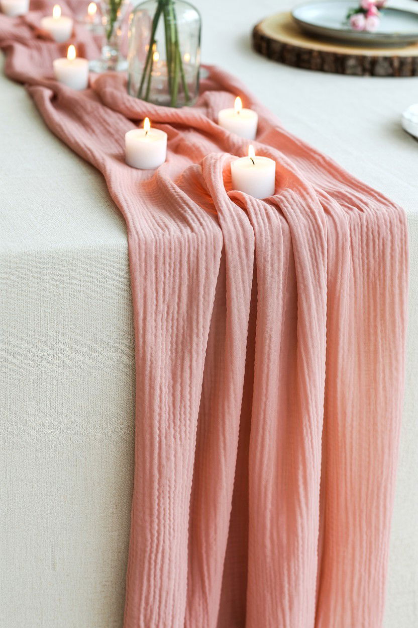 Pink Table Runner - 25 Valentine's Day Dinner Table Ideas