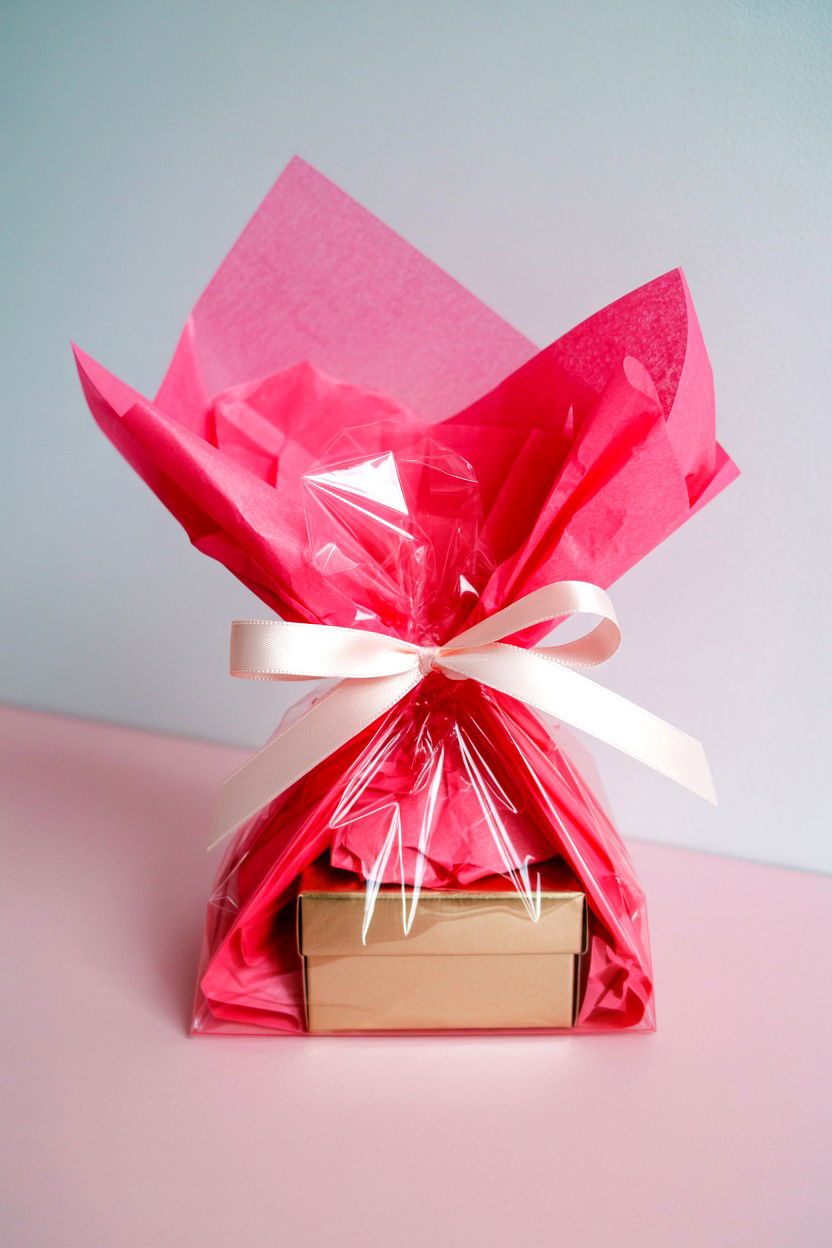 Pink Tissue Paper Lining - 25 Valentine's Day Cellophane Bag Ideas