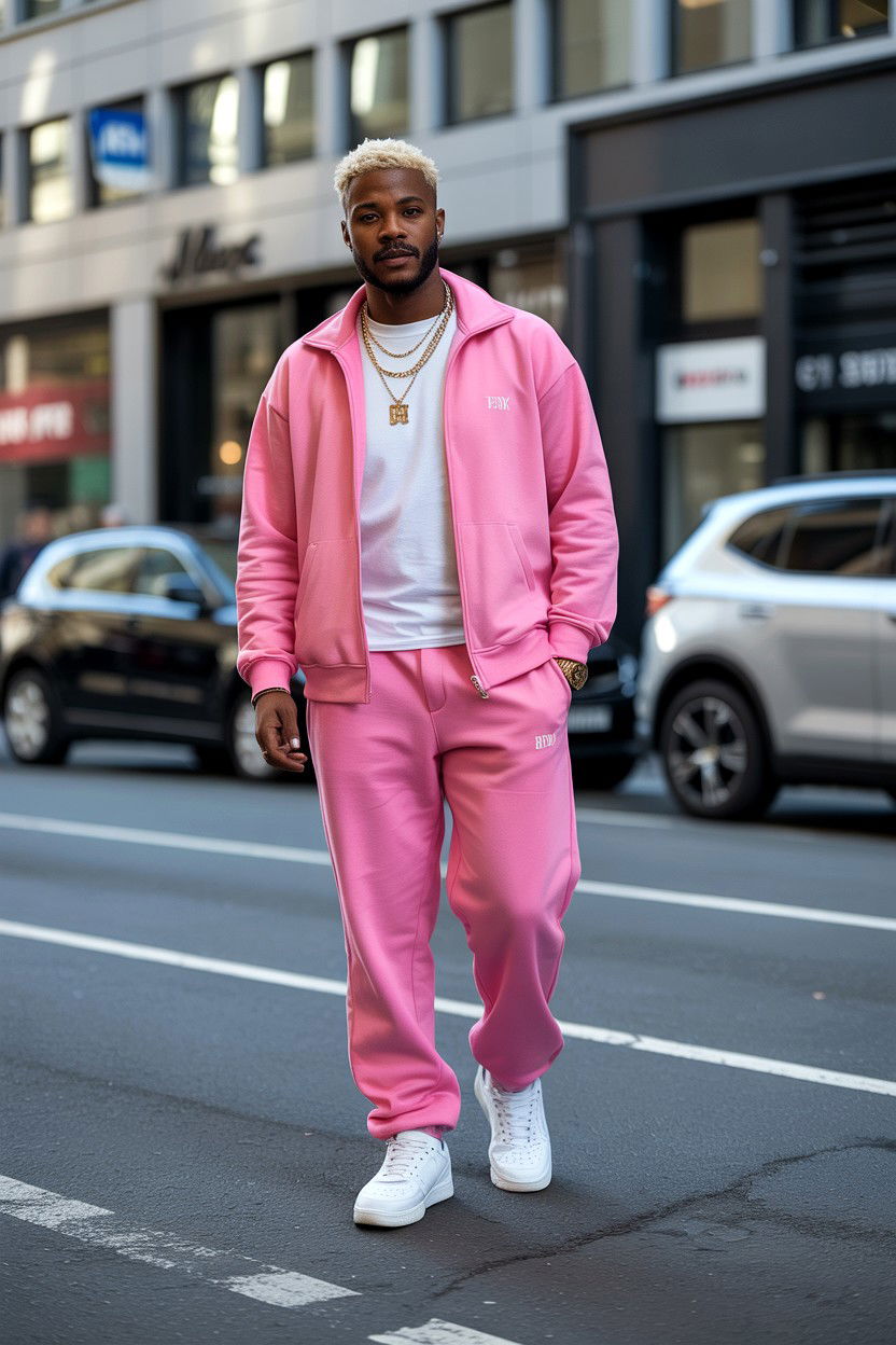 Pink Tracksuit Street Style - 25 Valentine's Day Streetwear Outfits