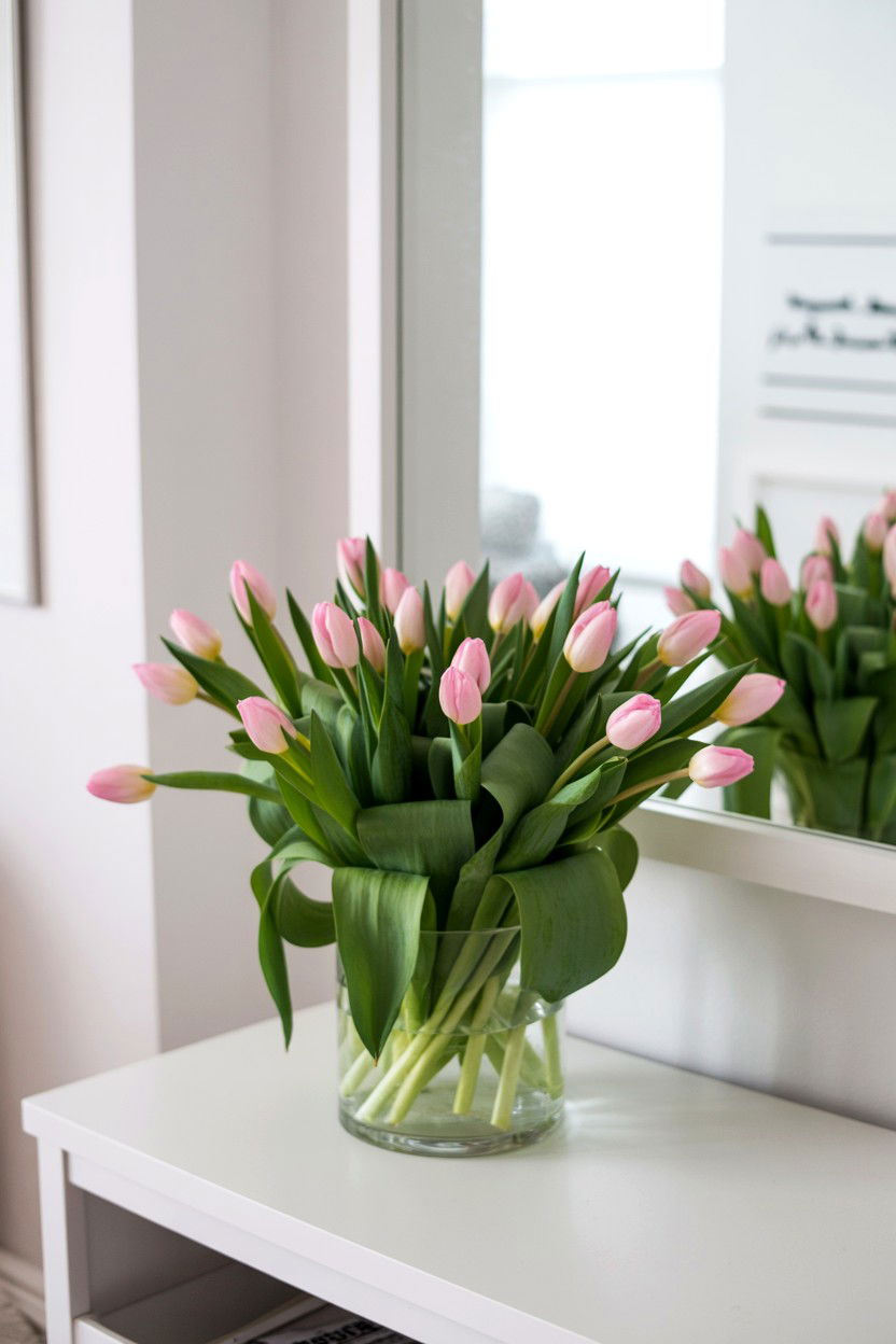 Pink Tulip Arrangement - 25 Aesthetic Valentine's Day Ideas