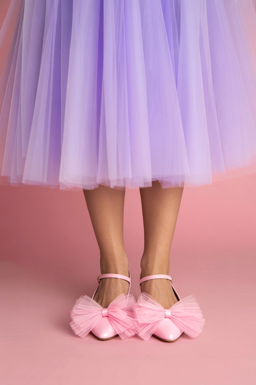 Pink Tulle Bow Flats - 25 Valentine's Day Shoe Ideas
