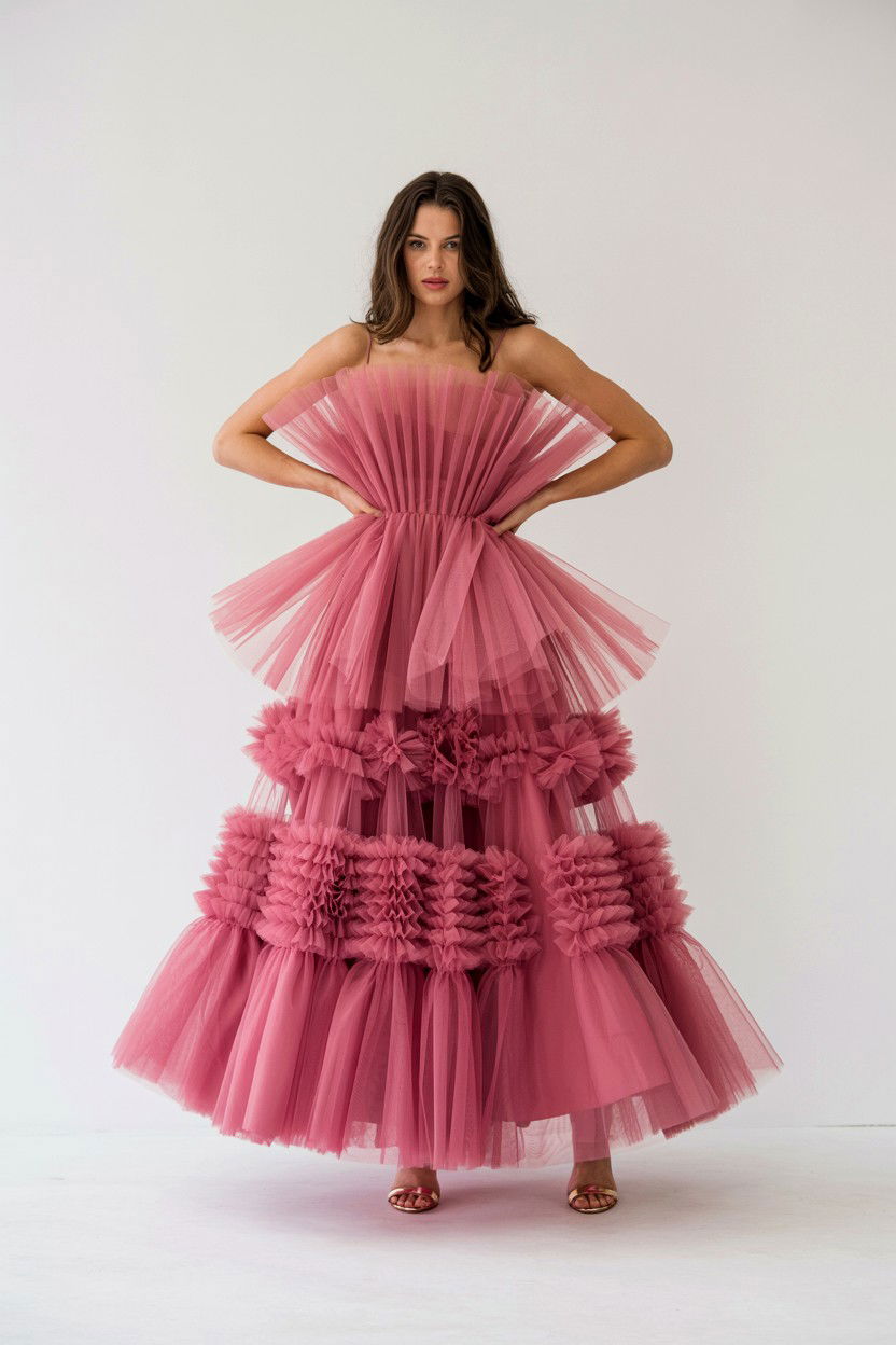 Pink Tulle Maxi Dress - 25 Valentine's Day Maxi Dress Ideas