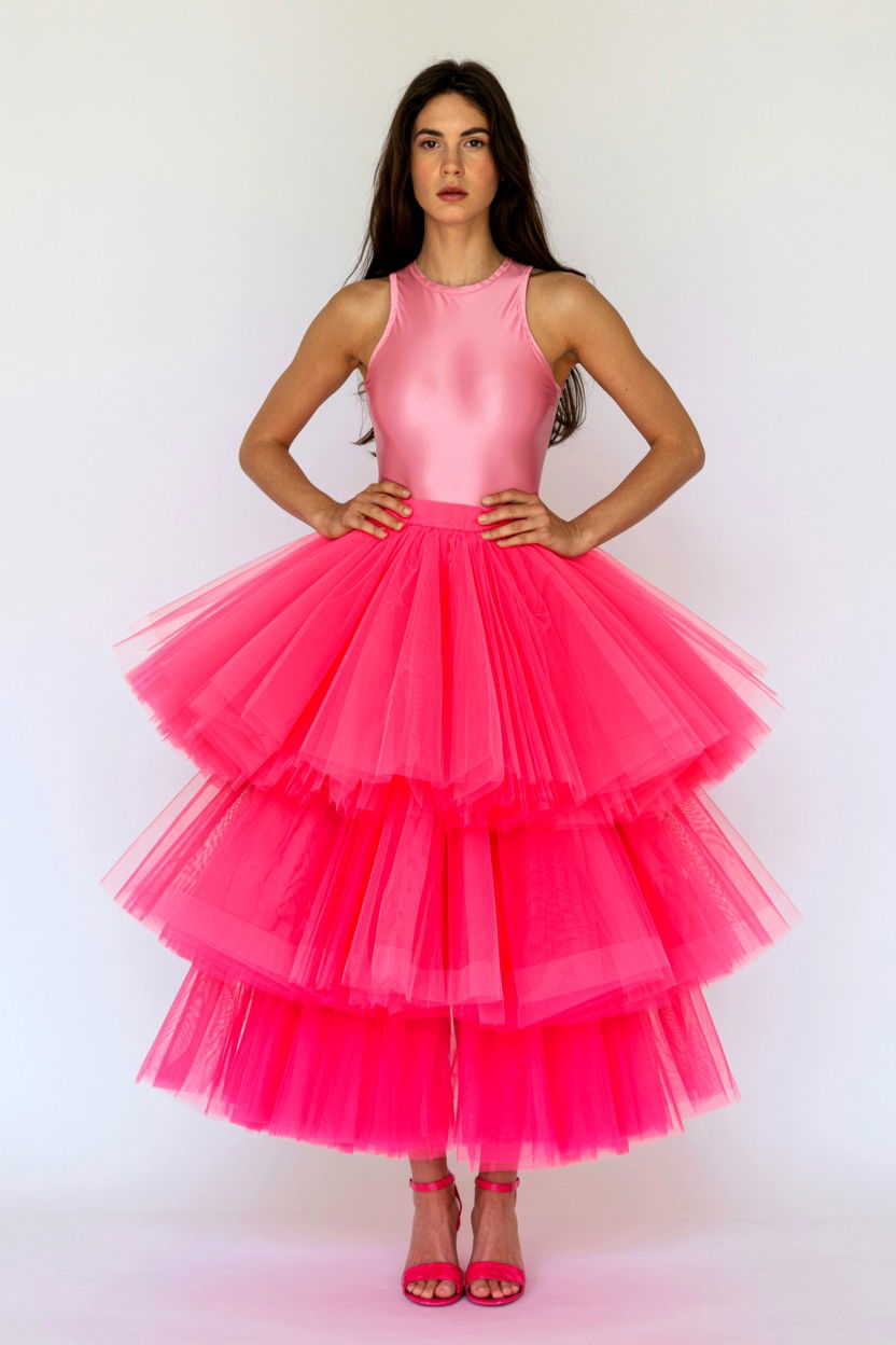 Pink Tulle Skirt Set - 25 Valentine's Day Matching Set Ideas