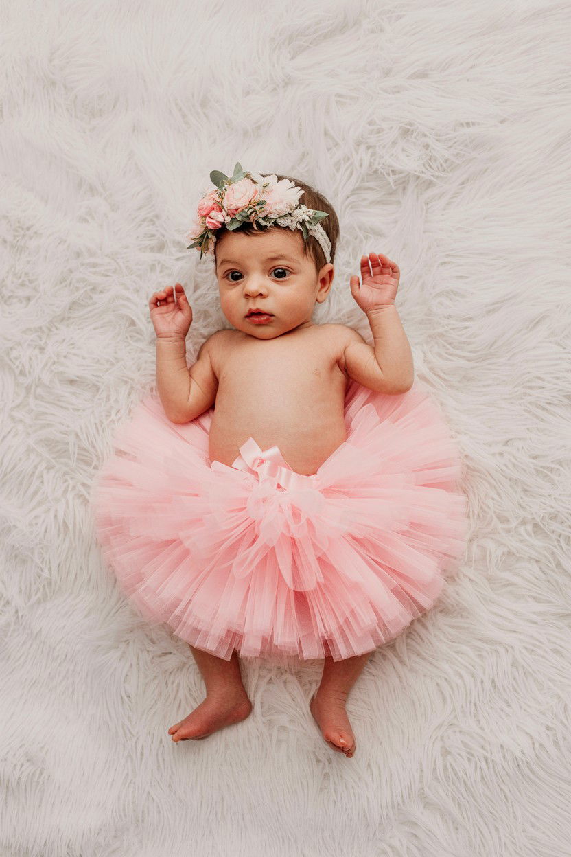 Pink Tutu Skirt - 25 Valentine's Day Newborn Photo Ideas