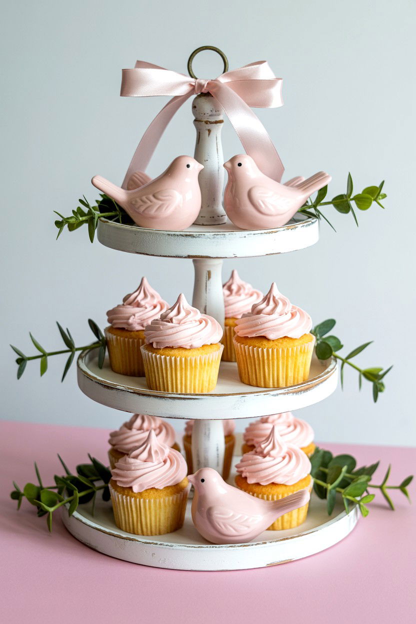Pink Valentine Tiered Tray - 25 Valentine's Day Tiered Tray Ideas