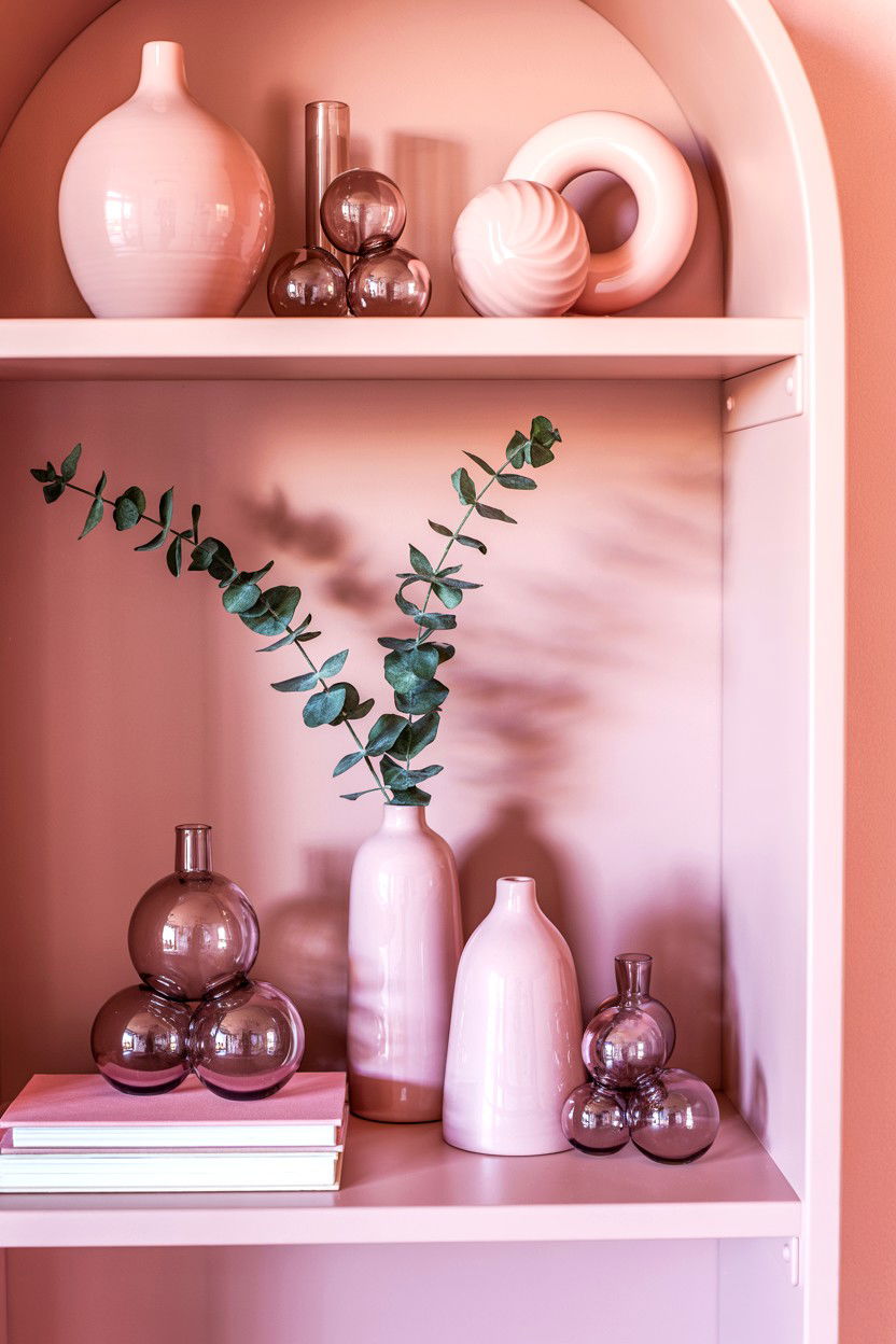 Pink Valentine shelf - 25 Valentine's Day Shelf Decor Ideas