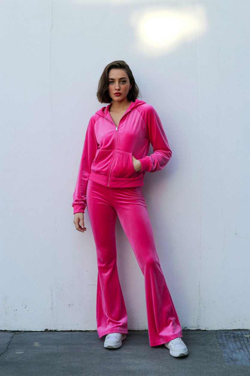 Pink Velour Tracksuit - 25 Valentine's Day Matching Set Ideas