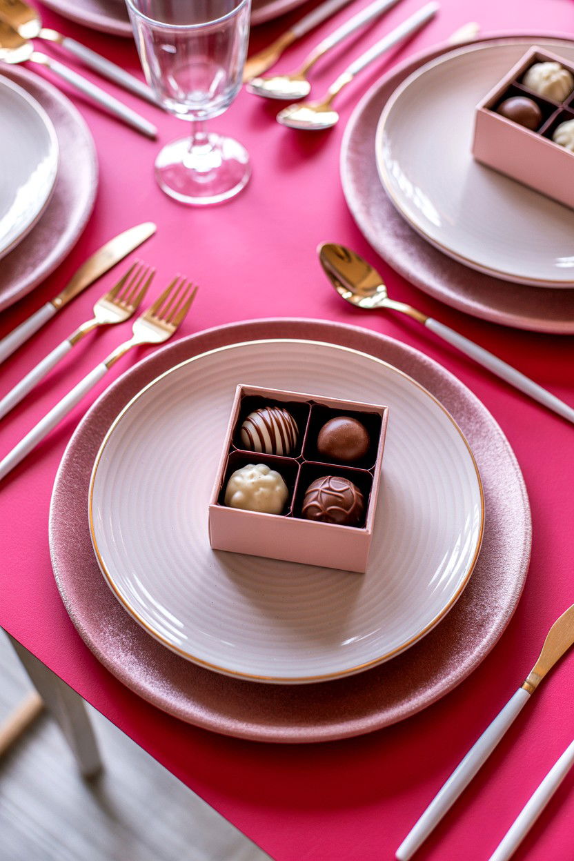 Pink Velvet Charger - 25 Valentine's Day Charger Plate Ideas