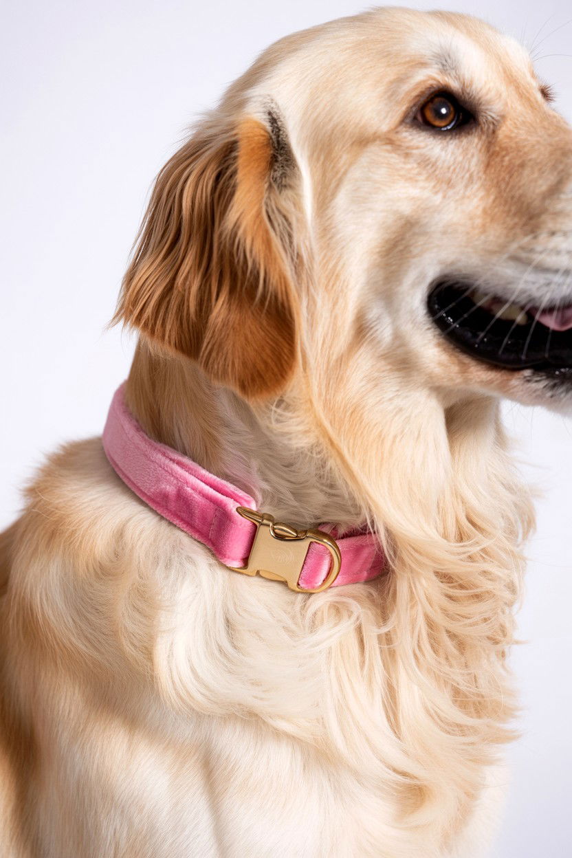 Pink Velvet Dog Collar - 25 Valentine's Day Pet Collar Ideas