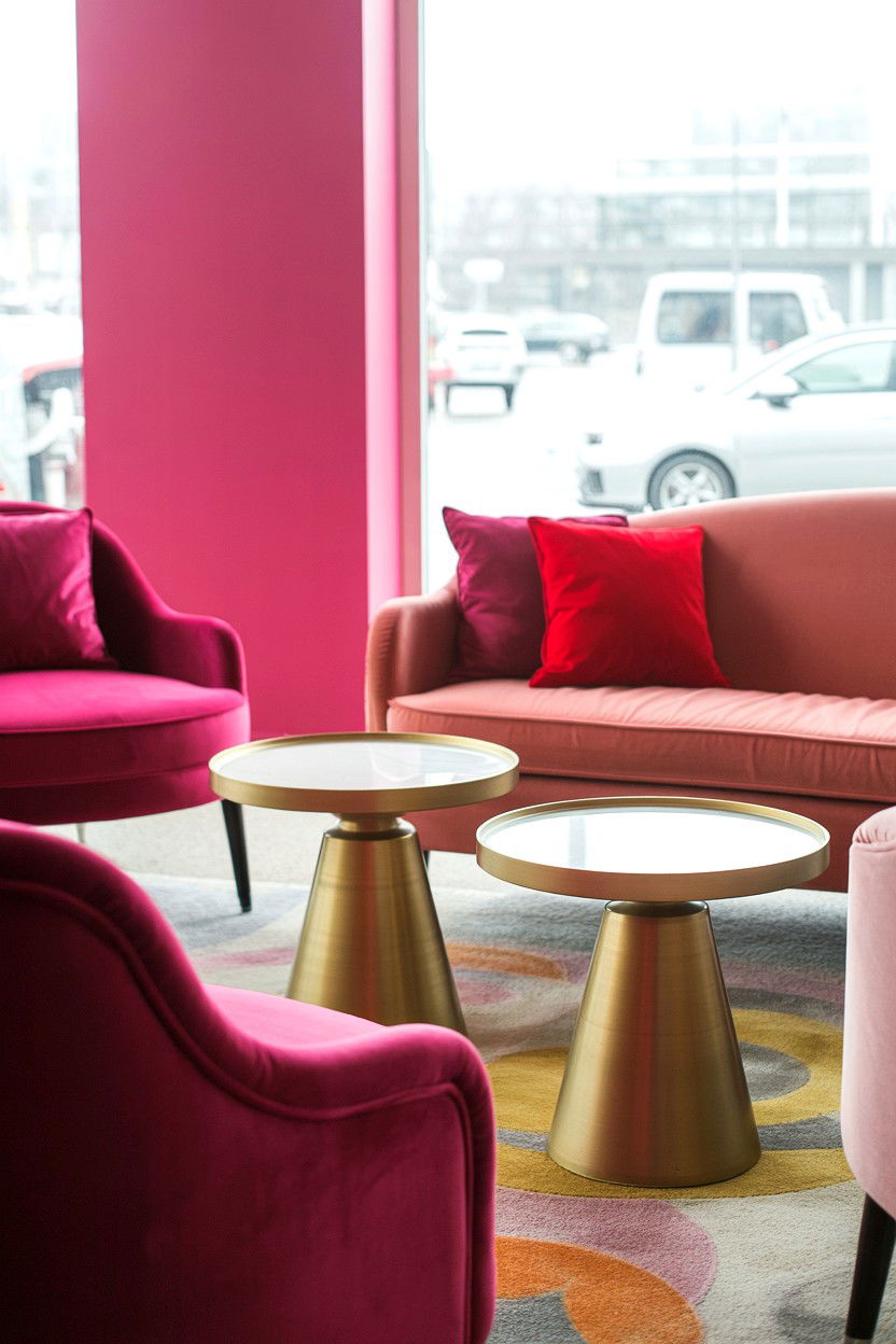 Pink Velvet Lounge Furniture - 25 Valentine's Day Wedding Decor Ideas