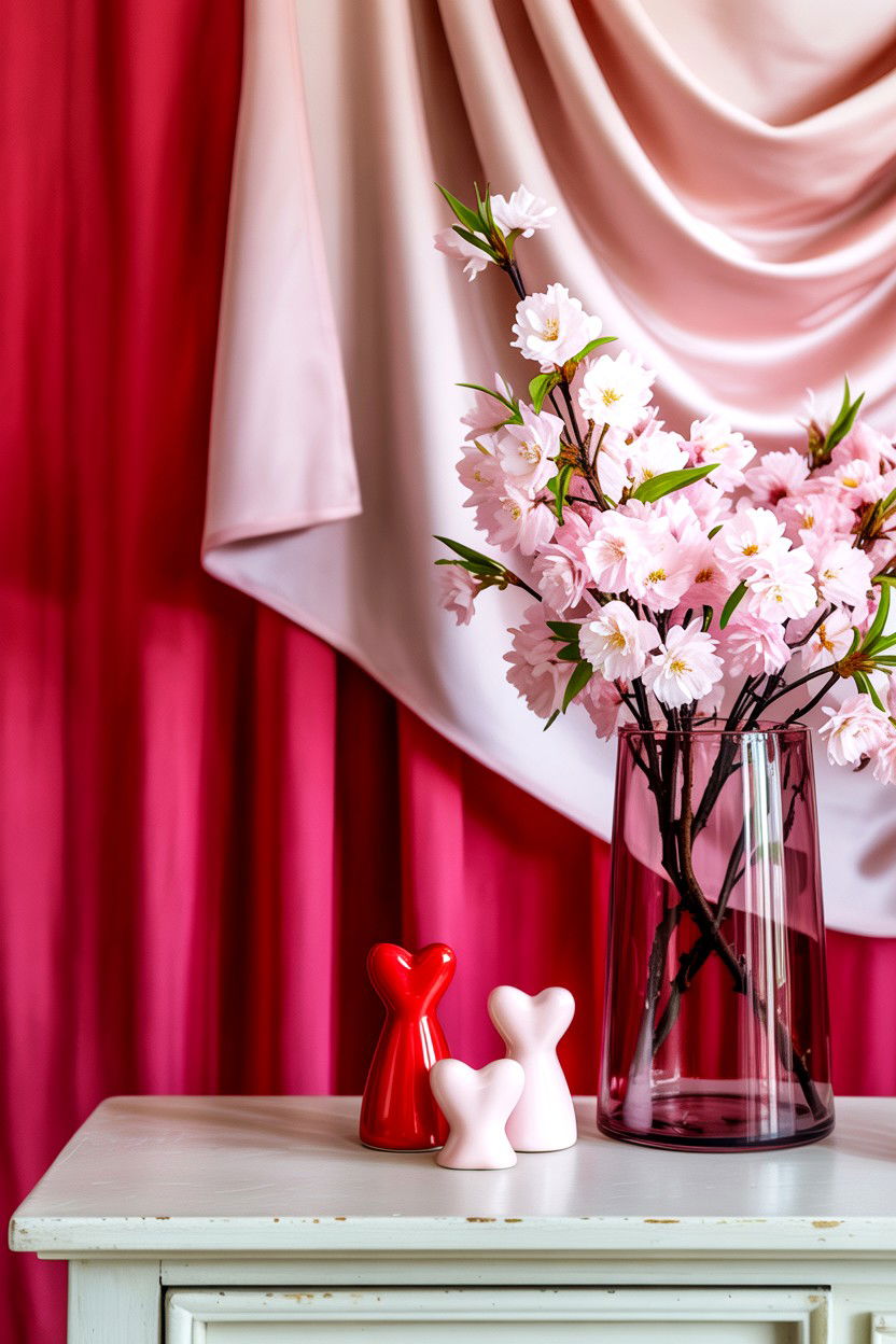 Pink and Red Entryway Decor - 25 Valentine's Day Console Table Ideas