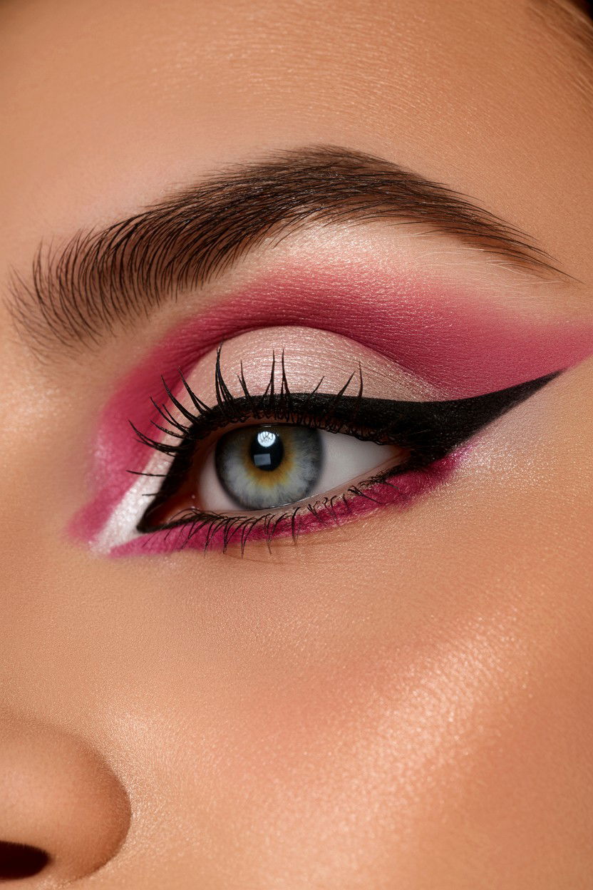 Pink fox eye makeup - 25 Valentine's Day Fox Eye Makeup