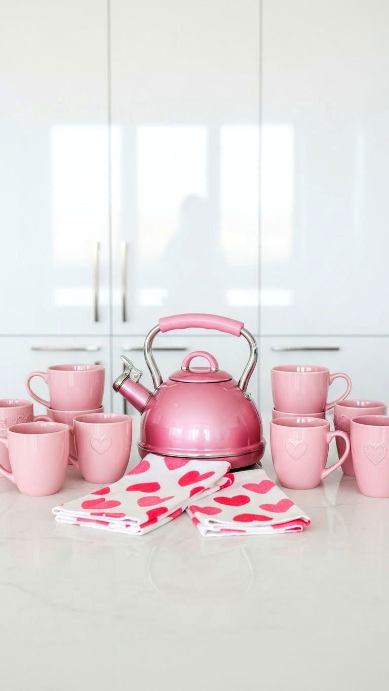 Pink kitchen accessories - 25 valentine's day decor ideas