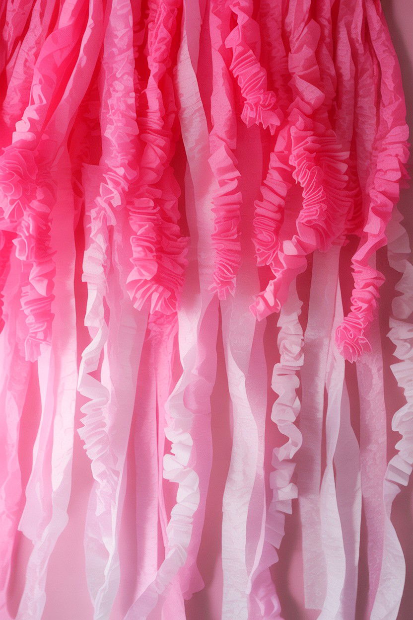 Pink ombre fringe - 25 Valentine's Day Photo Backdrop Ideas