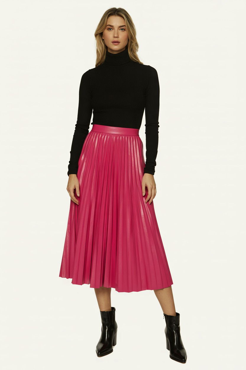 Pink pleated skirt - 25 Valentine's Day Night Out Outfits