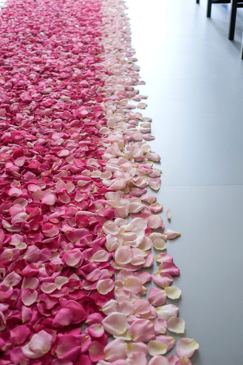 Pink rose petal aisle - 25 Valentine's Day Bridal Shower Ideas