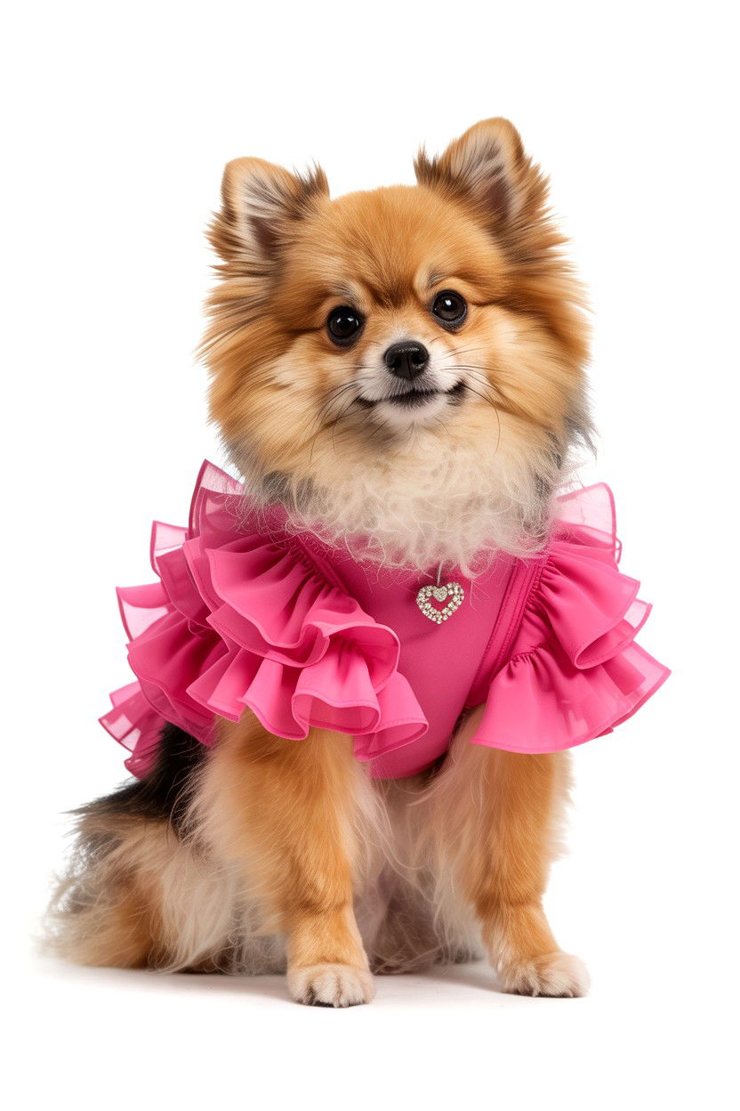 Pink ruffled dog dress - 25 Valentine's Day Pet Dress Ideas