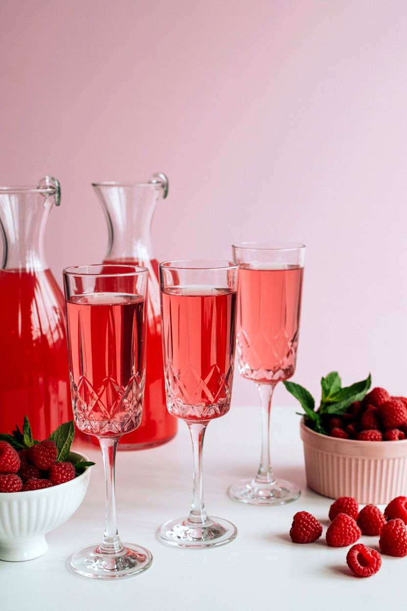 Pink sparkling juice bar - 25 Valentine's Day Bridal Shower Ideas