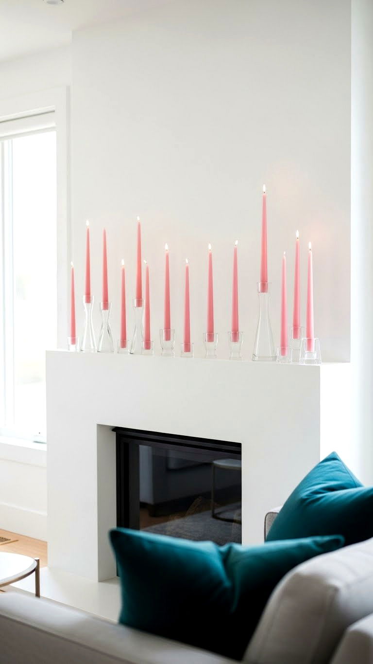 Pink taper candles - 25 valentine's day decor ideas