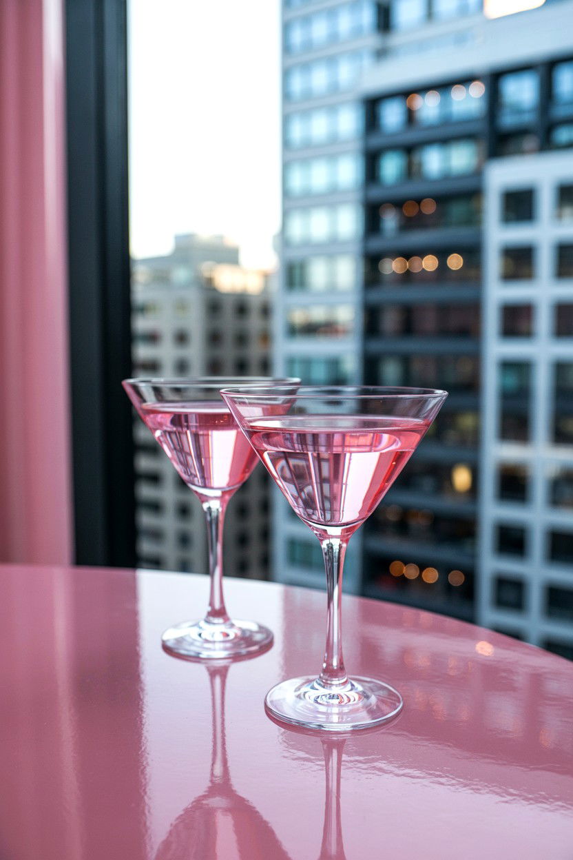 Pink tinted martini glasses - 25 Valentine's Day Glassware Ideas