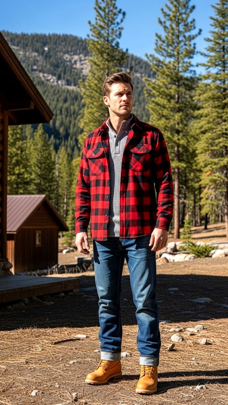 Plaid flannel shirt style - 25 valentine's day outfit ideas for men