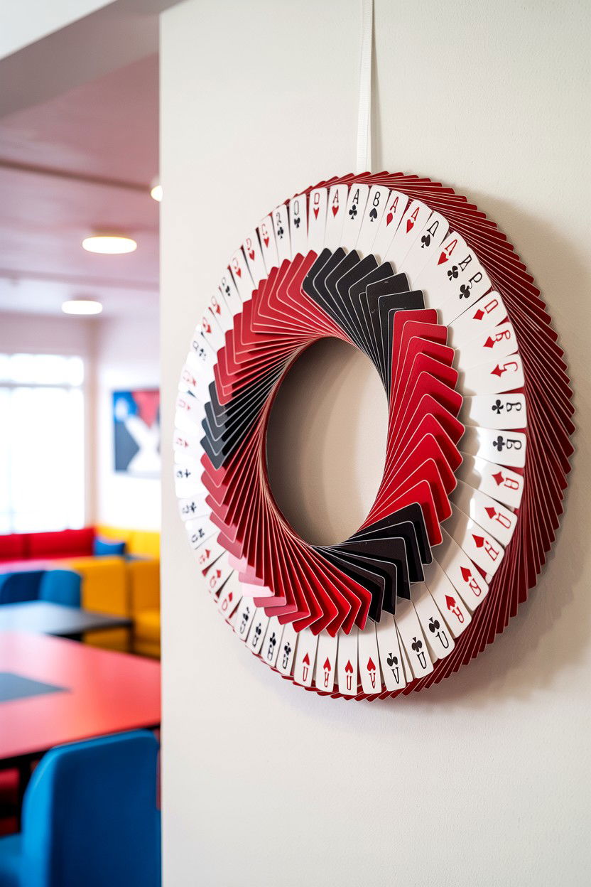 Playing Card Wreath - 25 Dollar Store Valentine's Day Wreath Ideas