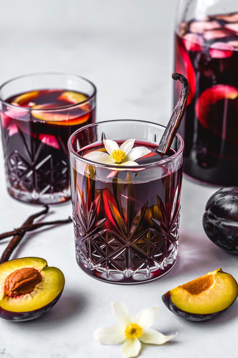 Plum Vanilla Sangria - 25 Valentine's Day Sangria Ideas