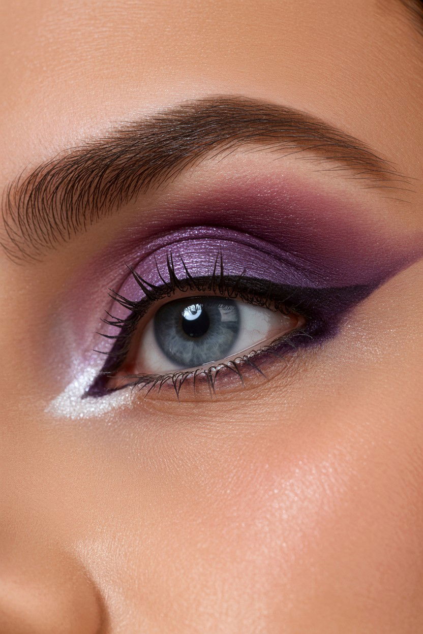 Plum purple eye - 25 Smoky Eye Valentine's Day Looks