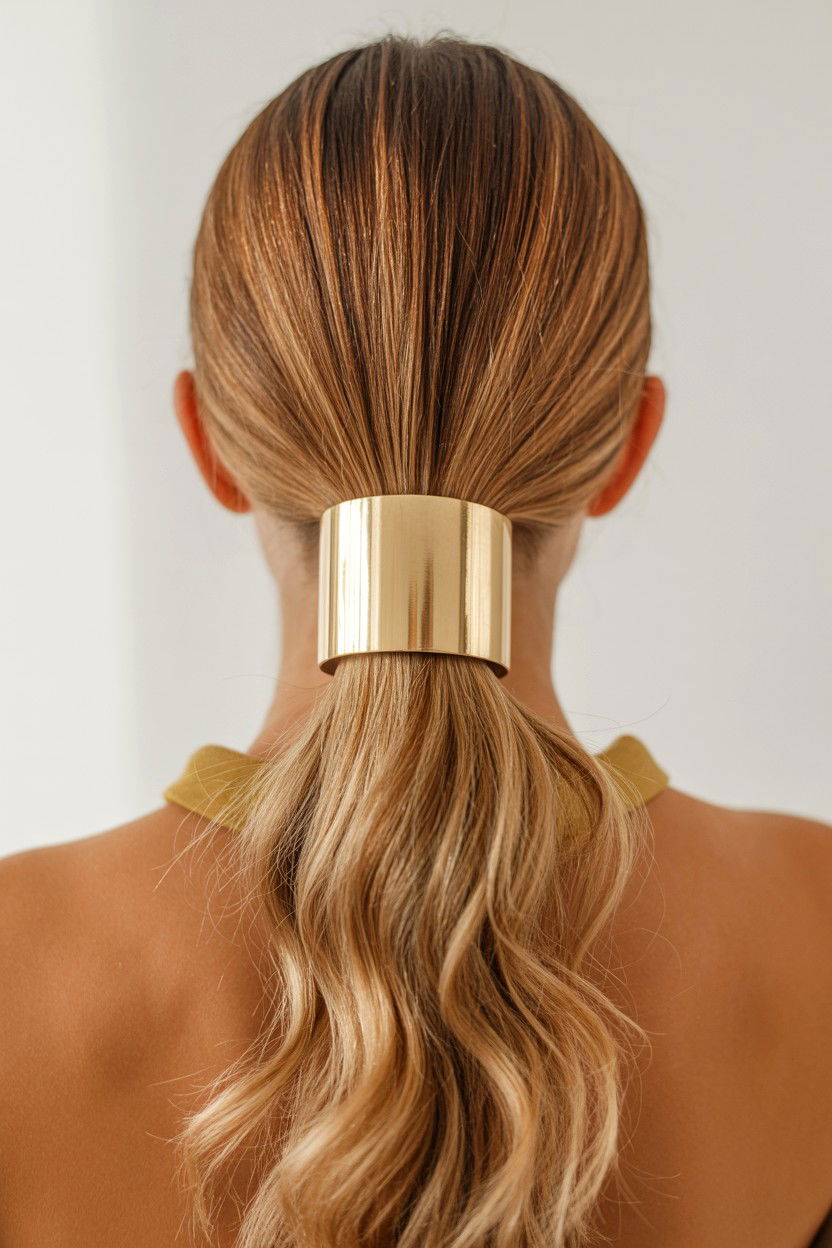 Polished High Ponytail Gold Accessories - 25 Valentine's Day High Ponytail Ideas