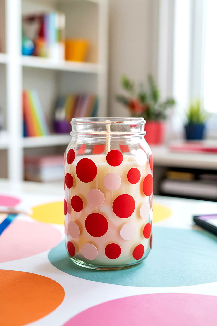 Polka Dot Jar - 25 Valentine's Day Jar Candle Ideas