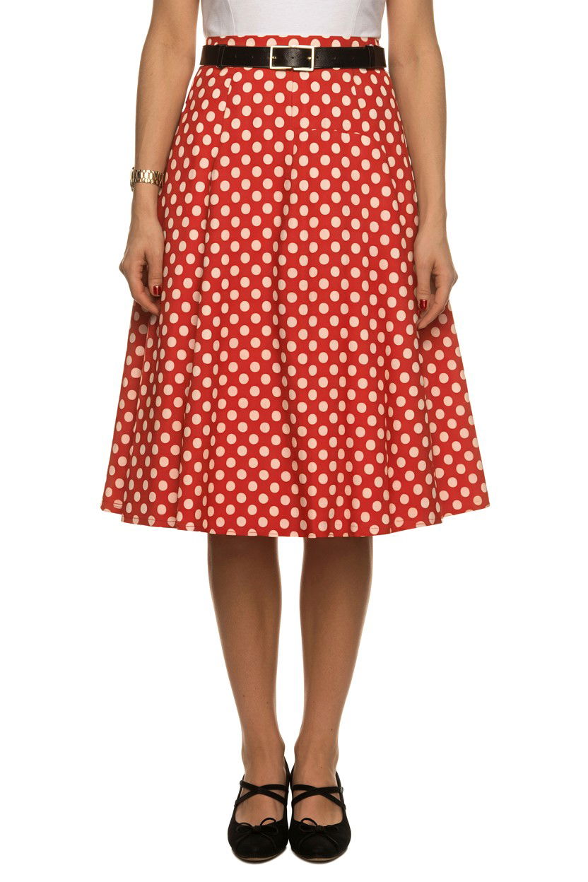 Polka Dot Skirt - 25 Valentine's Day Skirt Outfits