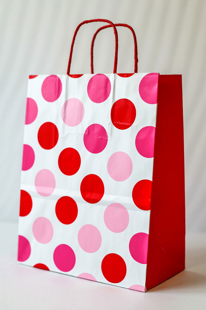 Polka Dot Valentine Bag - 25 Valentine's Day Paper Bag Ideas