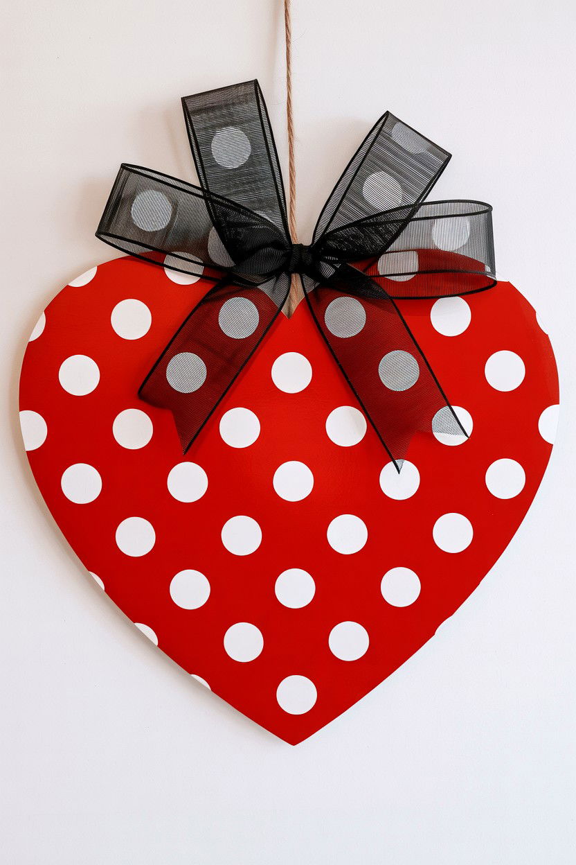 Polka Dot Valentine Sign - 25 Valentine's Day Door Sign Ideas