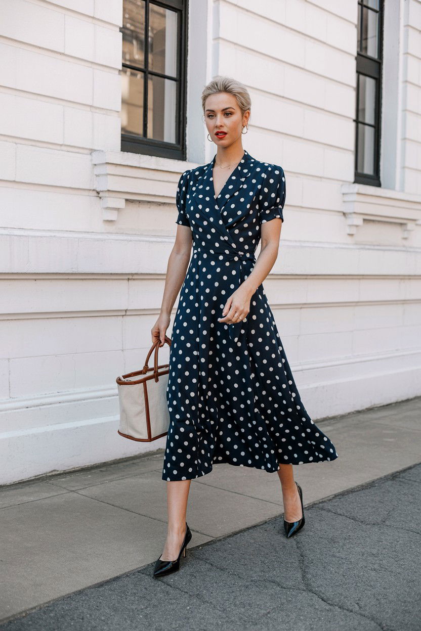Polka Dot Wrap Dress - 25 Valentine's Day Old Money Outfits
