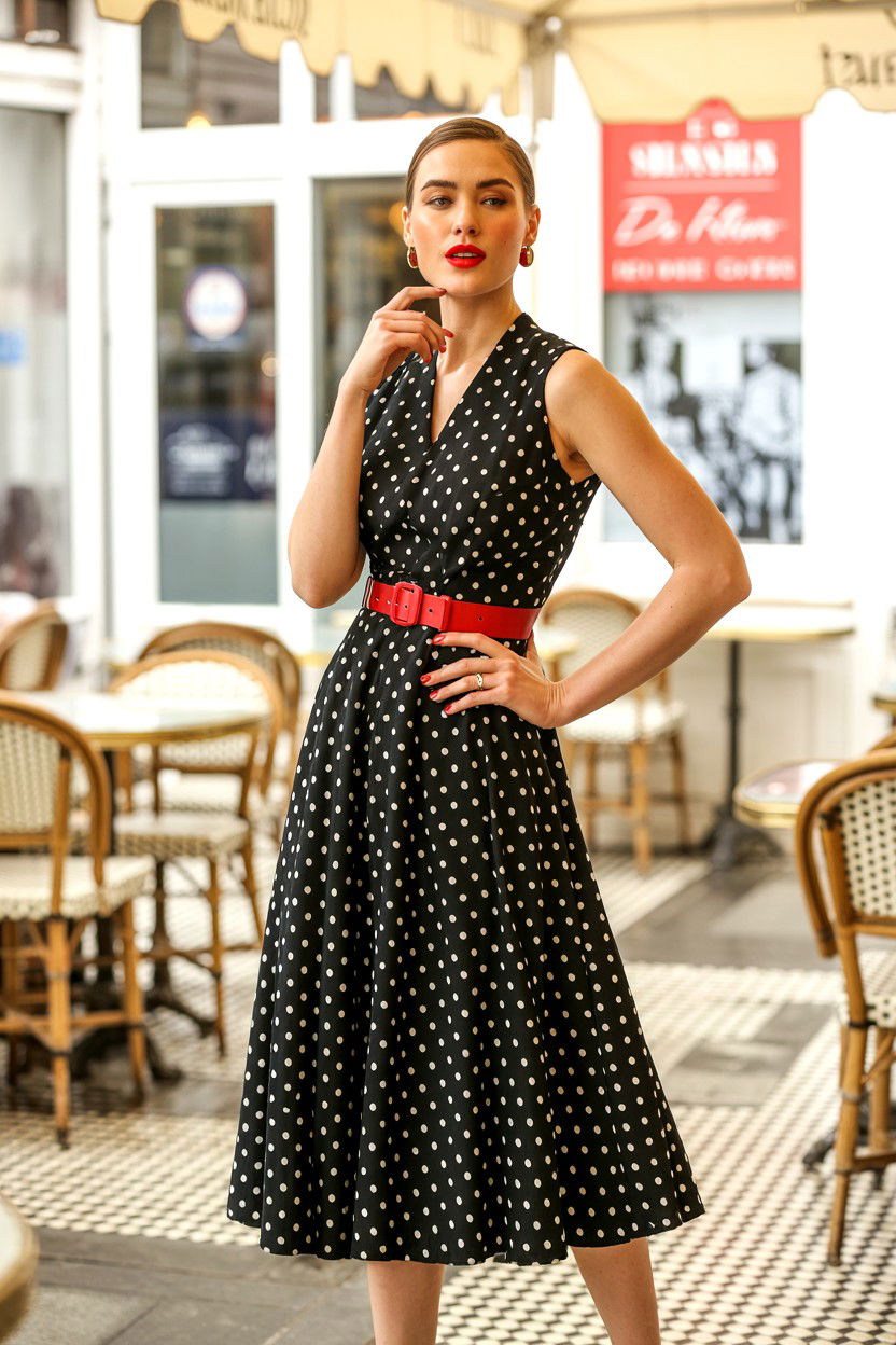 Polka dot dress - 25 Classy Valentine's Day Outfits