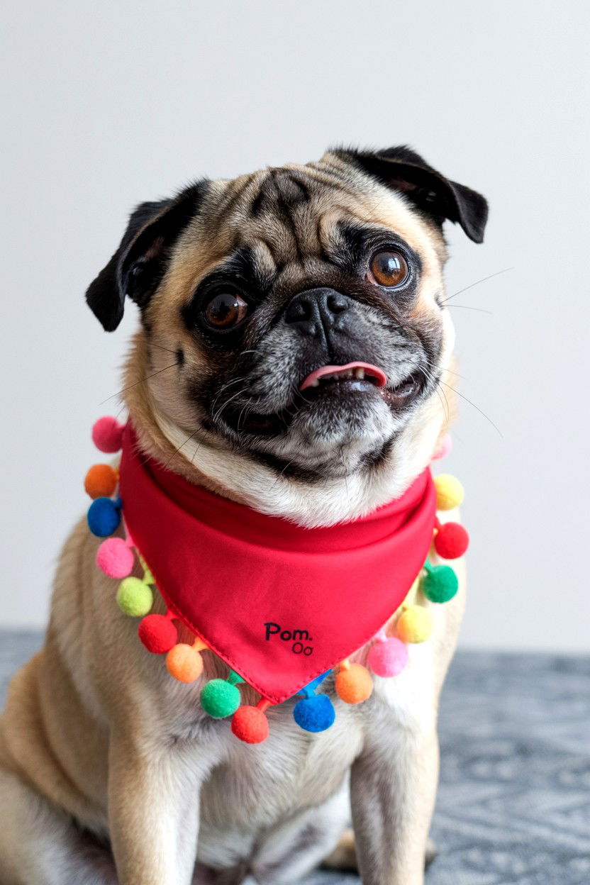 Pom Pom Dog Bandana - 25 Valentine's Day Dog Bandana Ideas