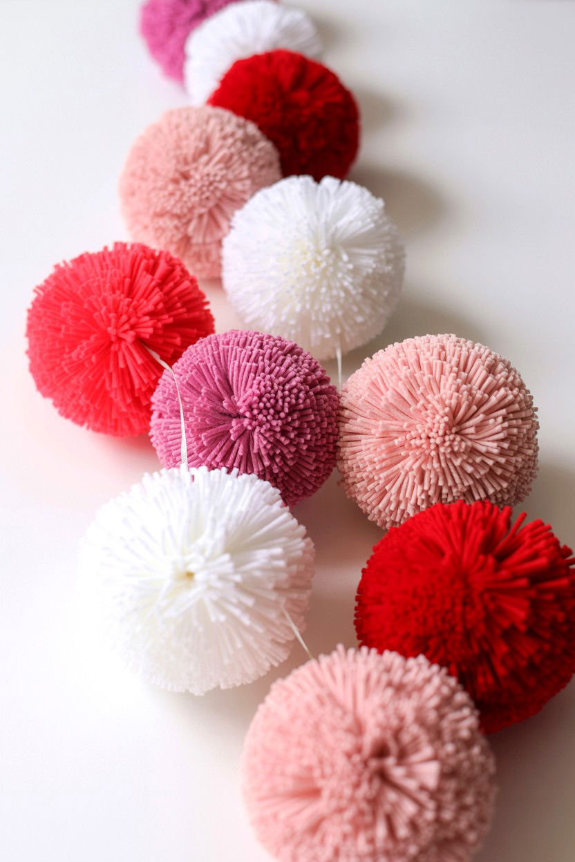 Pom Pom Garland - 25 Valentine's Day Garland Ideas