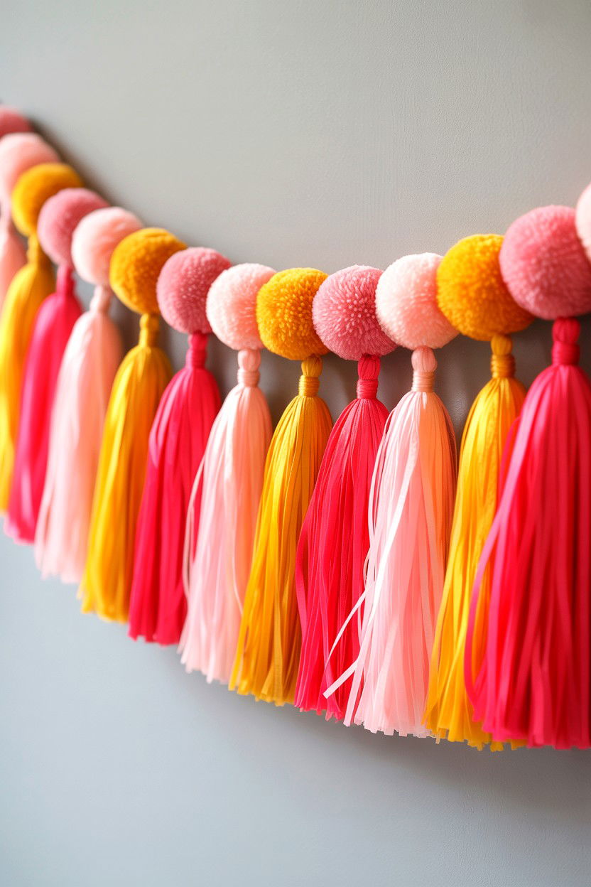 Pom Pom Tassel Garland - 25 Valentine's Day Garland Ideas