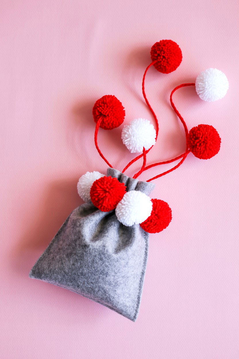 Pom Pom Valentine Pouch - 25 Valentine's Day Pouch Ideas