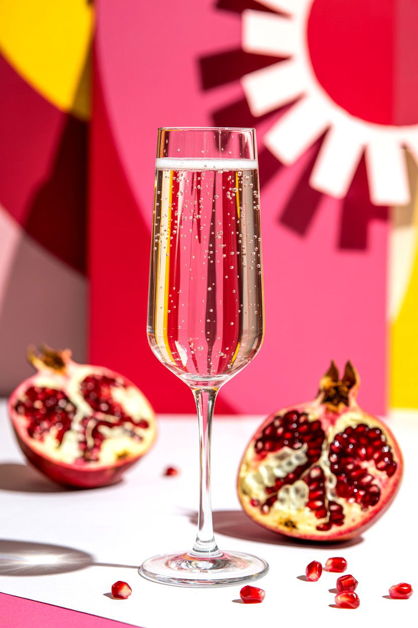 Pomegranate Champagne Cocktail - 25 Valentine's Day Pink Drink Ideas